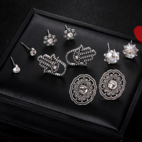 NEW 5 pairs stud earrings set - Picture 2 of 2